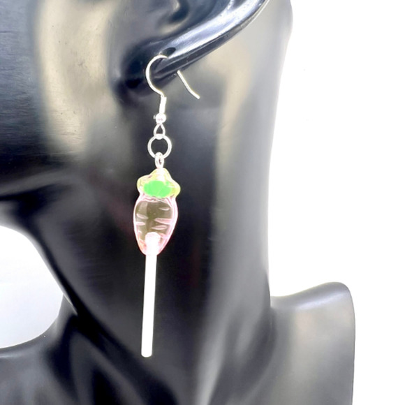 Pink Carrot Lollipop Earrings - Easter Earrings - Rabbit Earrings - Sucker Earri - Picture 9 of 9